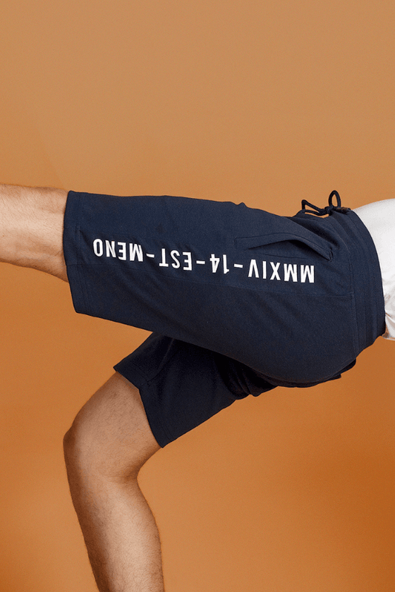 Menology Clothing - Climb Navy Graphic Printed Shorts For Men's