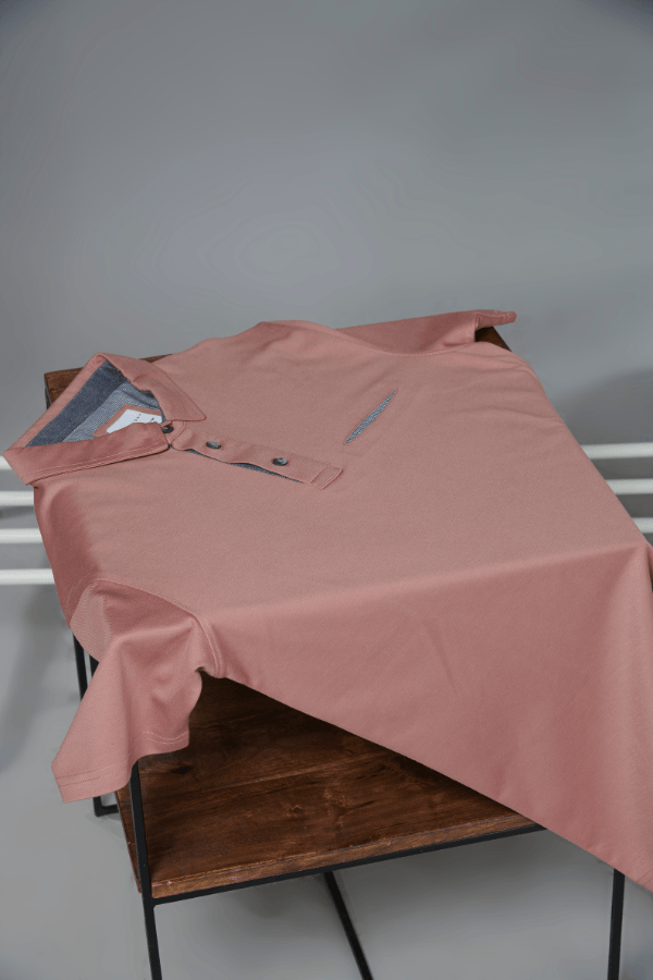 Slit Polos Pastel Rose Half Sleeve Polo T-shirt