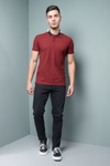 Menology Clothing - The Banker Farm Wine Half Sleeve Collar Button Polo T-shirt For Men's